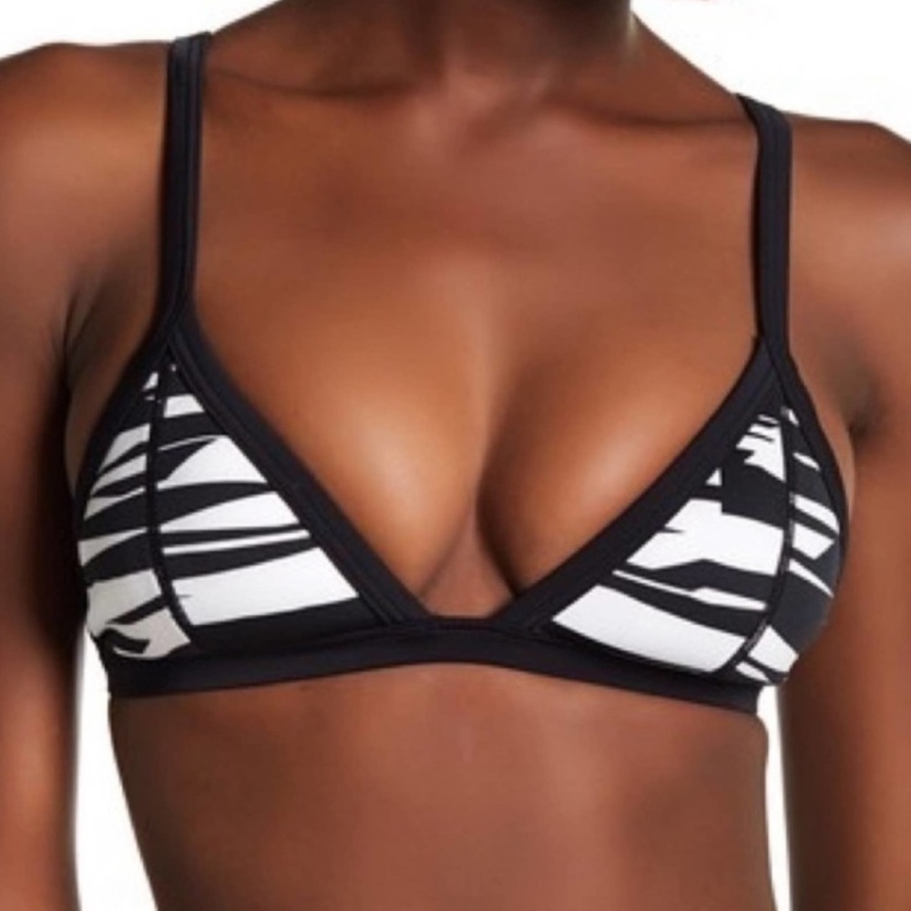 Seafolly Fastlane Printed Triangle Bikini Top Sz 2